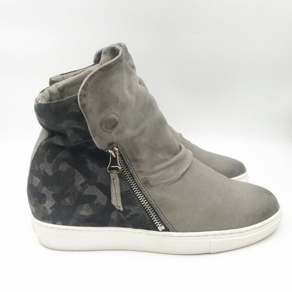 MIZ MOOZ Lavinia Distressed Gray Camo Sneaker Booties Boot Shoes Womens 9.5 - Picture 4 of 10